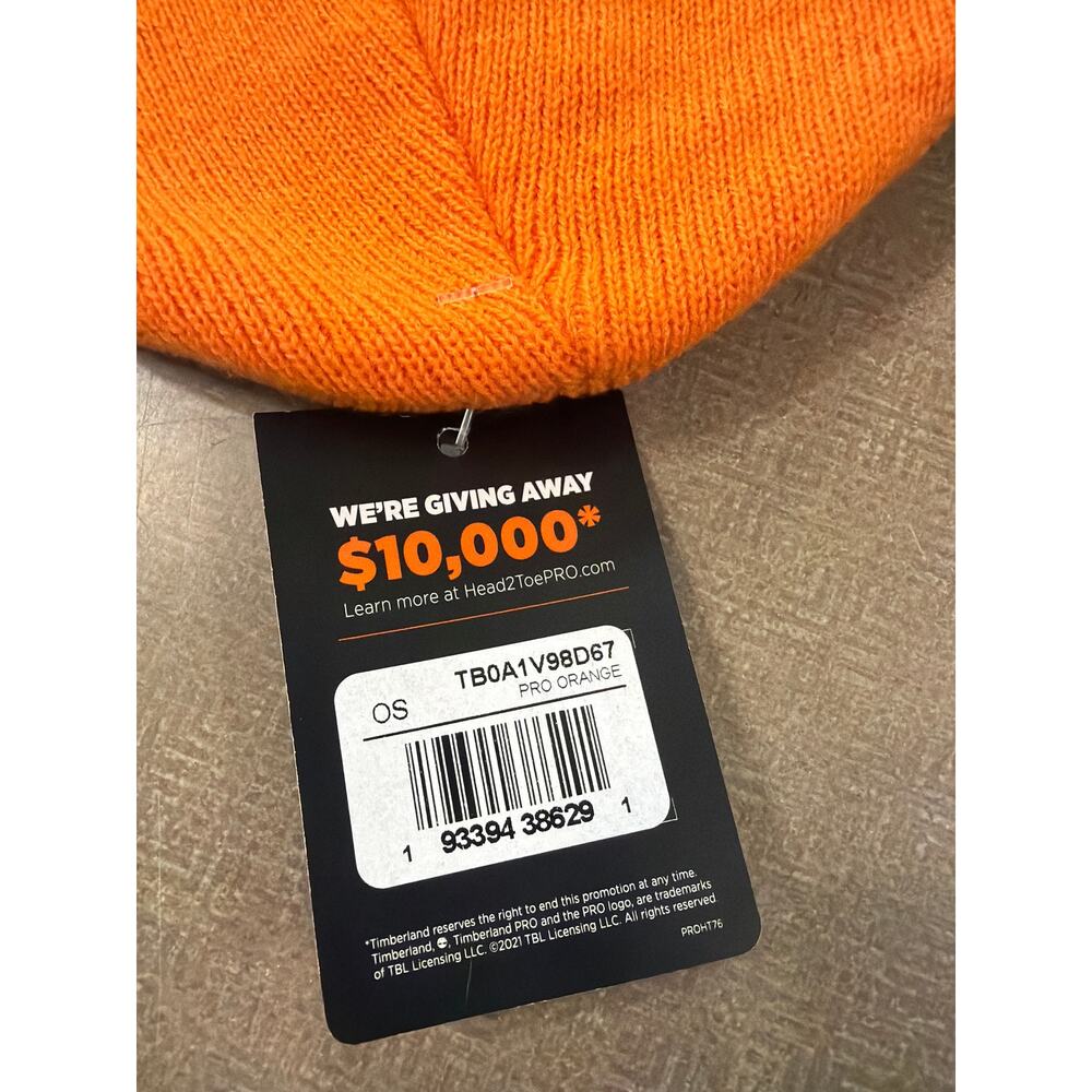 Timberland Pro Orange Winter beanie NWT - Picture 3 of 3